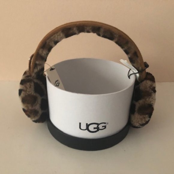UGG Shearling Suede Earmuffs. Leopard print. NWT - Picture 5 of 5